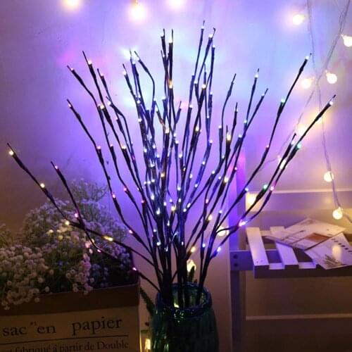 20 Bulbs LED Willow Branch Lights Lamp Natural Tall Vase Filler Willow Twig Lighted Branch Christmas Wedding Decorative Lights
