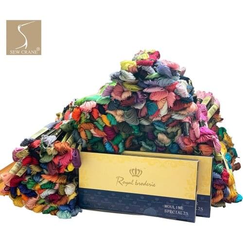 All 447 Rainbow Colors Embroidery Floss Pack 100% Long-staple Egyptian Cotton Cross Stitch Thread, 8 Meter 6 Strands