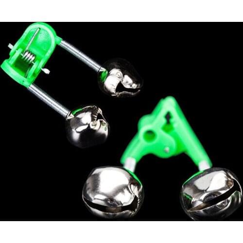 High Quality 100Pcs/Lot Fishing Bite Alarms Fishing Rod Bells Rod Clamp Tip Clip Bells Ring Green ABS Fishing Tool Kit Accessory