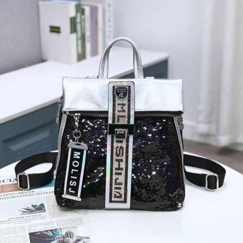 2021 Women Backpacks Brand Sequines Lady Travel Bagpack School Bags for Teenage Girls Multifunction Shoulder Sac Mochilas