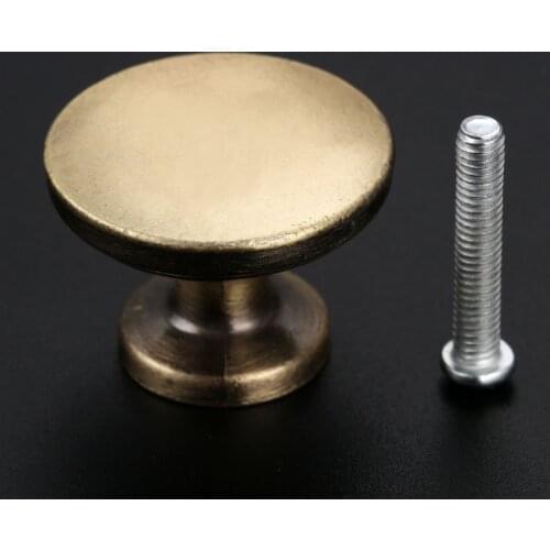 1set Round Knob Mini Button Handle Single Hole Metal Pull w/screw 27*20mm Antique Bronze Door Drawer Cupboard Furniture Kitchen