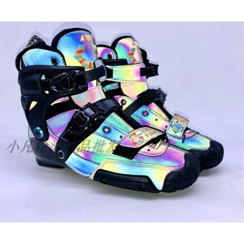 1 Pair Carbon Fiber Upper Boots Shining Reflective Inline Slalom Skates Boot FSK Shoes for SEBA Sliding Skating EUR 35 to 44