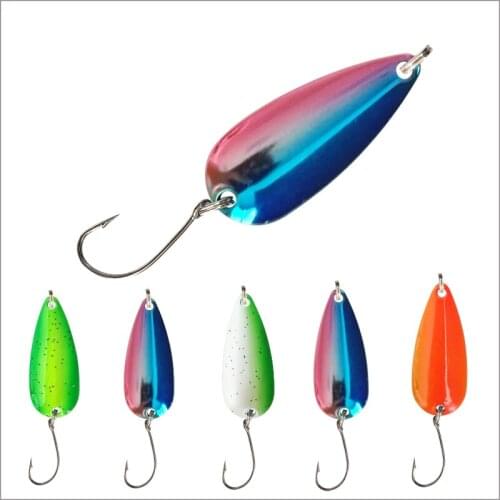 1PCS/Lot 2.3g 3.7g Fishing Bait Fishing Metal Spoon Lure Bait For Trout Bass Spoons Small Hard Sequins Spinner Spoon Hook