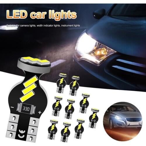 10x T10 501 194 W5W 4014 9SMD White Extremely Bright Canbus Error Free LED Light Wedge Light Bulb for License Plate