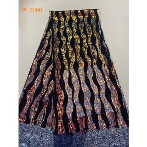 2020 High Quality French Nigerian Sequins Net African Tulle Mesh Sequence Lace Fabric For Dress 5yards/Lot RL1211D