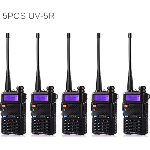 5PCS BaoFeng UV-5R Walkie Talkie Two Way Radio upgrade version baofeng uv5r 128CH 5W VHF UHF 136-174Mhz & 400-520Mhz