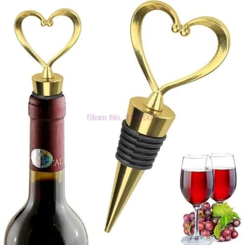 50pcs Heart Shaped Red Wine Champagne Wine Bottle Stopper Valentines Wedding Gifts Wine Stopper Bar Accessories Home Bars