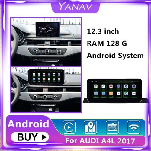 128GB 2 Din Android Car Radio For Audi A4L 2017 Multimedia Player Auto Radio Head Unit GPS Navigation Stereo Receiver 12.3Inch