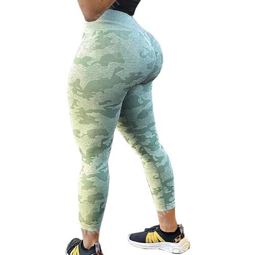 KIWI RATA Camo Seamless Leggings High Waist Workout Leggings for Women Gym Yoga Pants Workout Running Leggings