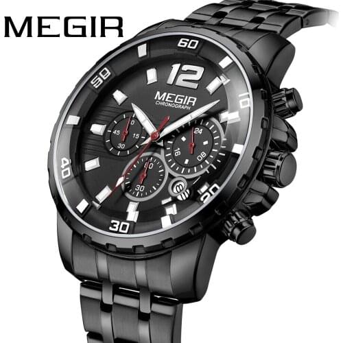 Relogio Masculino MEGIR Business Men Watches Luxury Brand Stainless Steel Fashion Mens Wristwatch Quartz Watch Relojes Hombre