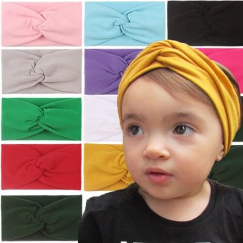 Childrens Seamless Super Soft Cotton Headband Cute Princess Hair Accessories Baby Turband Bow Kids Headwear
