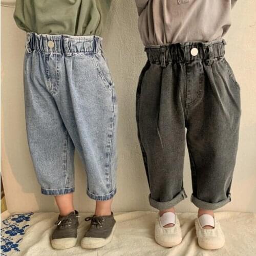 2021 new arrival girls boys denim Long pants spring fashion kids jean pants 2-7 years YX334