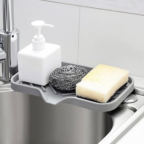 Drain Rack Kitchen Silicone Dish Drainer Tray Sink Drying Rack Worktop Organizer Drying Rack For Home Kitchen Dishes Tableware