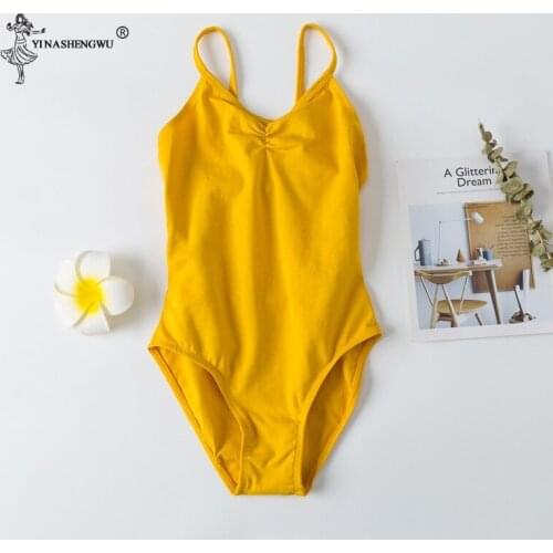 Girls' Sleeveless Camisole Leotard Bowknot Ballerina Princess Dancewear Costume Sexy V Neck Cut Out Back 100cm-160cm Height New