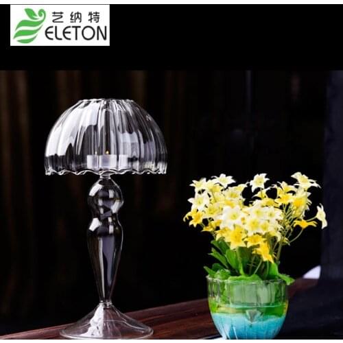 ELETON European style candlestick candles holder creative glass smokeless candle lamp / candle stand home decoration