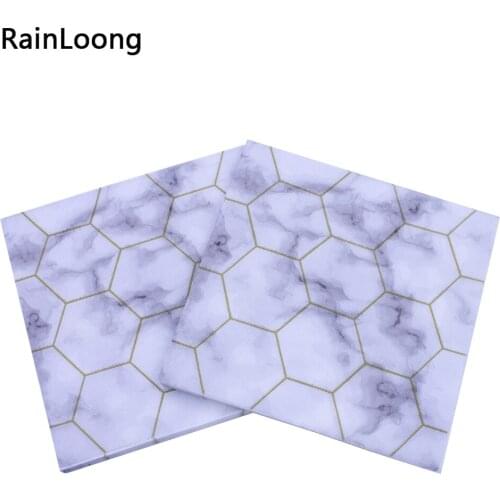 [RainLoong] Print Marble Floor Tile Patterned Paper Napkins Tissue For Party Decoration Decoupage 33*33cm 1 pack (20pcs/pack)