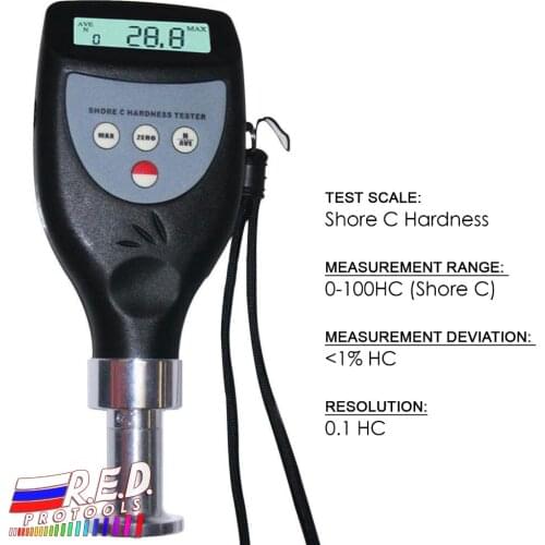 Handheld Digital Hardness Meter Tester Shore C Durometer 0-100HC Range Sponge Foam with Built-in Probe