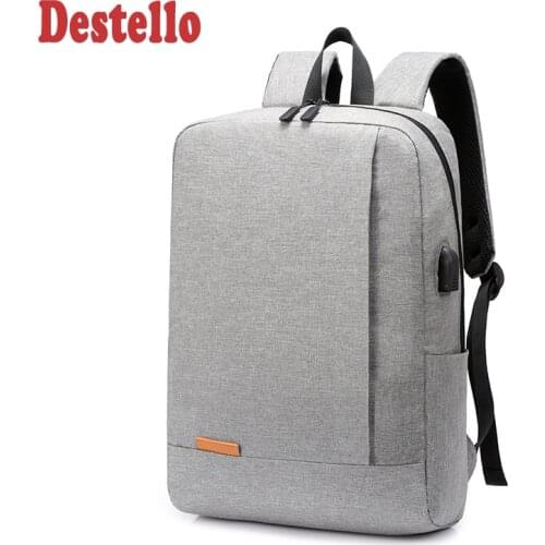 New Solid USB Backpacks Casual Softback Bags Air Cushion Belt Breathable Mens Bookbag Multi-function Large Capacity Backpacks