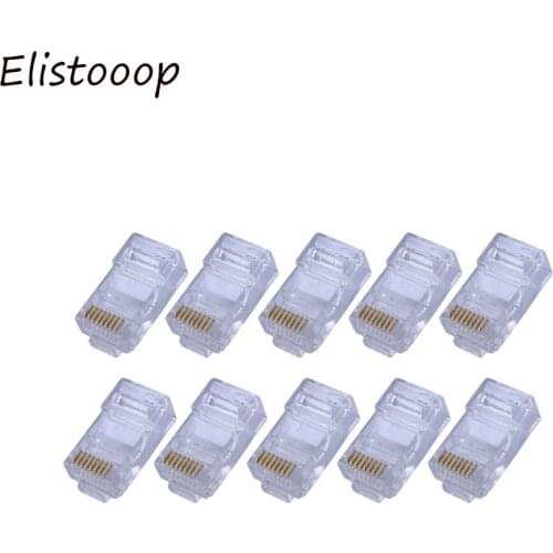 50/100PCS Gold Plated RJ45 Net Network Modular Plug Cat5 CAT5e Connector 8P8C UTP Unshielded Modular Rj45 Plug