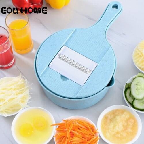 Creative Multi-function Slicer Vegetable Fruit Cutter with Storage Drain Basket Manual Potato Peeler Carrot Grater Kitchen Tools
