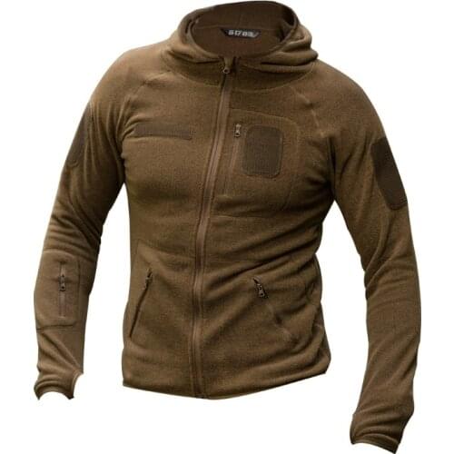 Outdoor Tactical Fleece Jacket Spring Autumn Warm Cardigan Hooded Coat Tops Men Sport Riding Hiking Windproof Thermal Jackets