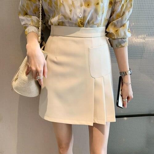 Woman Skirts Summer Skirt Womens High Waist Wrapped Skirt Skirt Girlish Style A- line Pleated Skirt Mujer Faldas Saias Mulher