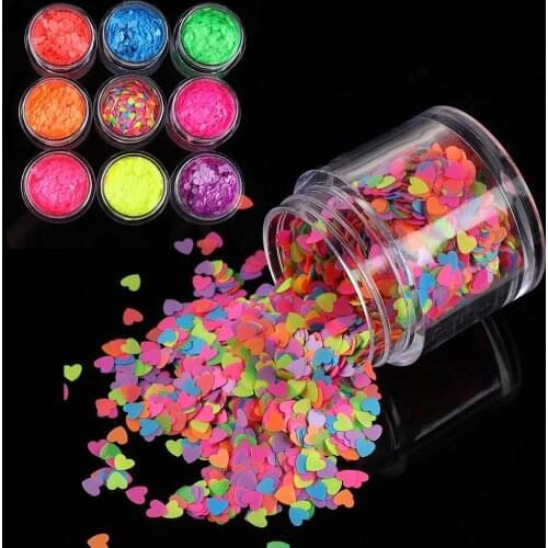 1Bag Love Heart Star Shape Nail Art Sequins Mixed Ultrathin Laser Mirror Sparkly Glitter Flakes Paillette Slices Nail Decoration