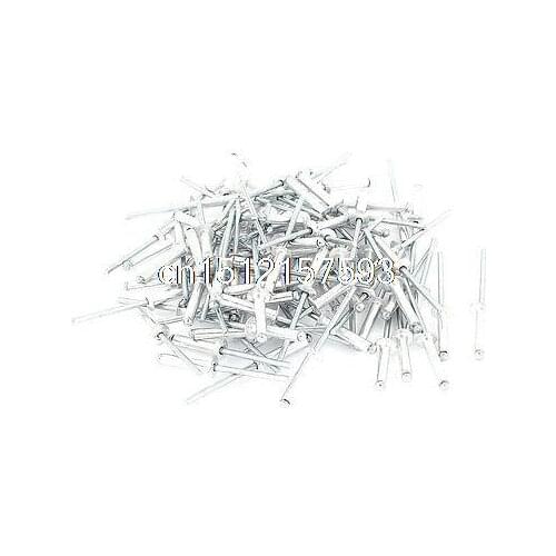 100Pcs 4mm x 20mm Aluminium Large Flange Open Dome Blind Pop Rivet