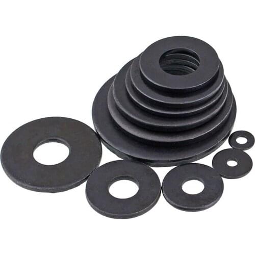 1000Pcs wholesale grade 8 DIN125 M2 M2.5 M3 M4 M5 M6 Carbon Steel Flat Machine Washer Plain Black Washer Furniture Gaskets