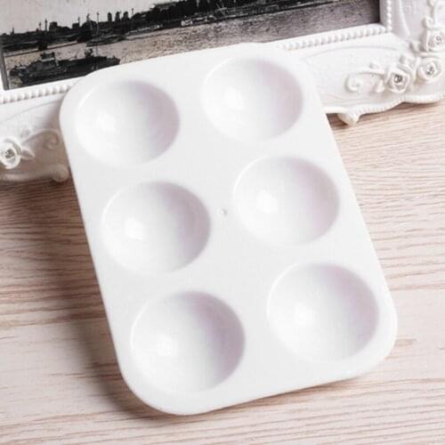 12Pcs Paint Palettes White 6 Well Rectangular Watercolor Palette Painting Tray