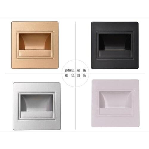 Led Stair Wall Light Recessed Steps Lamps COB Indoor Lighting Stairways Night Bulb Recessed Led Stair Light 2.5W Step Lamp