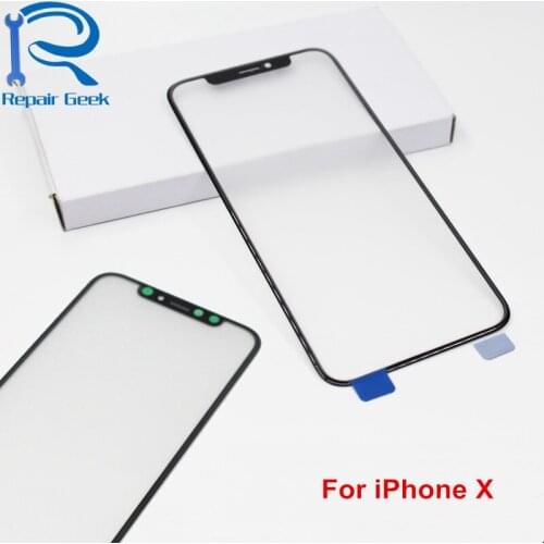 2pcs Front Screen Outer Glass lens with OCA For iPhone X High Quality Touch Screen Glass Lens install OCA Replacement Parts