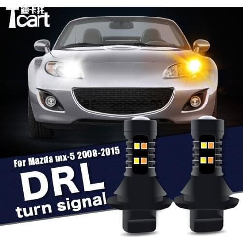 2PCS Led drl Daytime Running Light Turn Lights 2IN1 Car accessories For Mazda MX5 MX-5 (NC) 2006-2014
