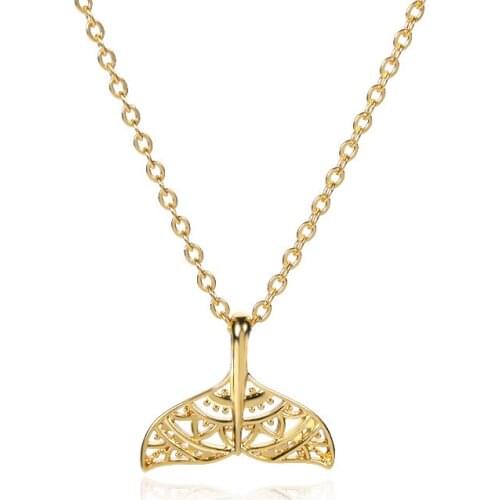 2021 Summer Beach Jewerly Stainless Steel Mermaid Tail Necklaces Pendants Rose Gold Couple Necklace Bijoux Femme