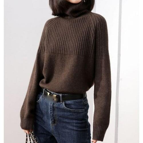 2021Sweater Women Turtleneck Pullovers Solid Stretch Striped Korean Top Knit Plus Size Harajuku Spring Fall Clothes black grey