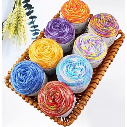 8 Strands Cotton Crochet Knitting Yarn DIY Sweater Scarf Line Cotton Wool Thread Cozy Wool Knitting Braided Diy Crochet