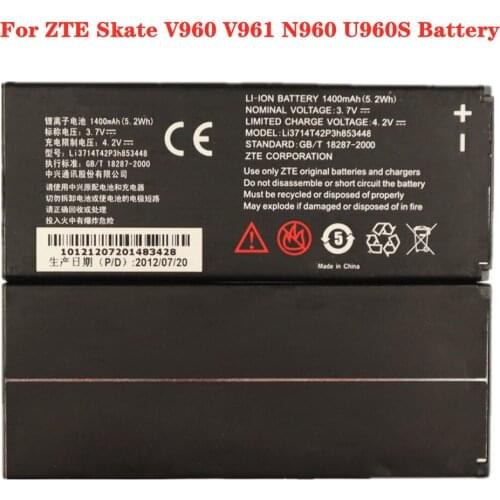 For ZTE Skate V960 N960 U960s V961 Phone Battery 1400mAh Li3714t42p3h853448 High Quality Replacement Batteries
