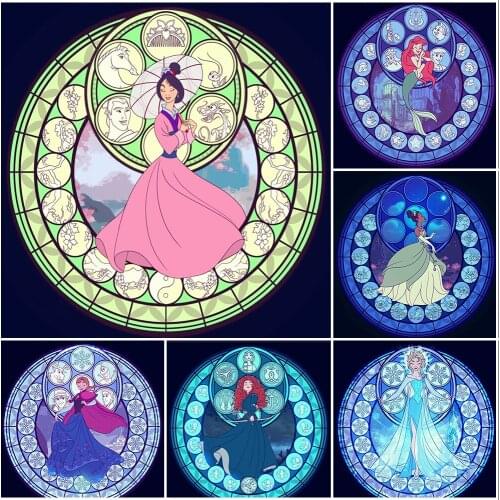 Disney 5D DIY Diamond Painting Mermaid Princess Series Diamond Kit Embroidery Cartoon Mosaic Brand Decorative Painting