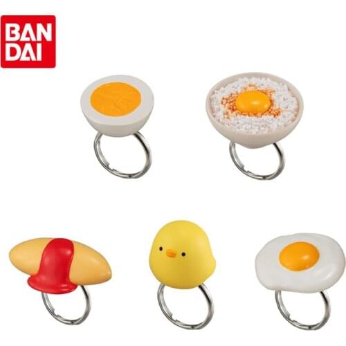 Bandai Genuine Gashapon I Love Yolk Ring Kawaii Anime Action Figures Collectible Model Ornaments Gacha Toys Gifts for Kids