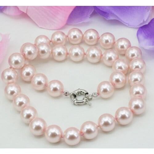 4 style multicolor simulated-pearl shell round beads chain necklace for women 8mm 10mm 12mm 14mm choker diy jewelry 18inch B1644