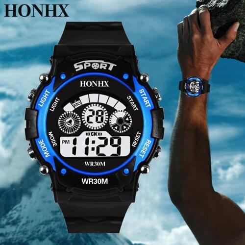 Sports Watch Men Waterproof Fashion Boys Chronograph Watch Buckle Digital Military LED Wrist Watch montre homme