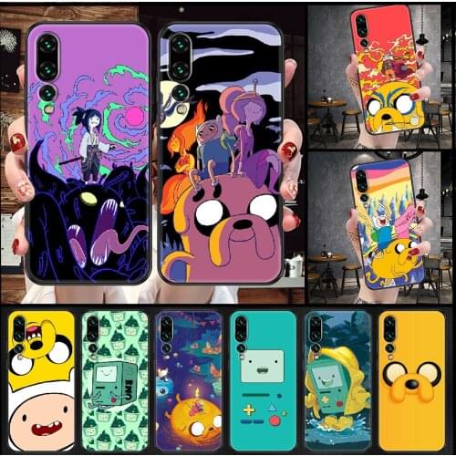 Cartoon Adventure Time Phone Case For Huawei P Mate P10 P20 P30 P40 10 20 Smart Z Pro Lite black art Etui silicone coque fashion