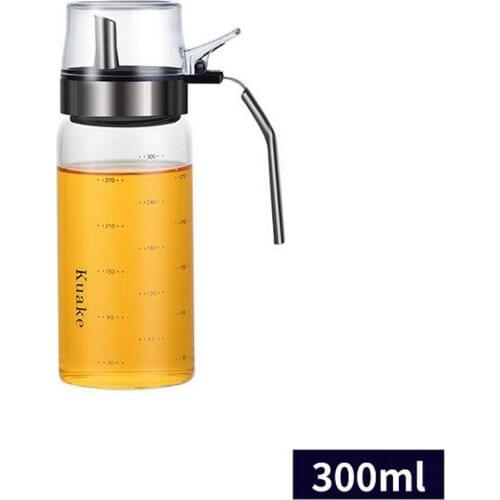 Oil Dispenser, Olive Oil Dispenser Glass Bottle, Vinegar Dispensing Cruets, 300ml