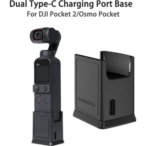 DJI Pocket 2 Base Dual Type-C Charging Ports 1/4in Screw Hole Adapter Connector For DJI Pocket 2/Osmo Pocket Gimbal Accessories