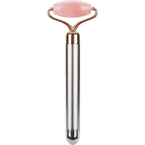 Electric Natural Jade Facial Massage Roller Stone Rose Quartz Face Roller Slimming Skin Lifting Massager Beauty Care Vibrator