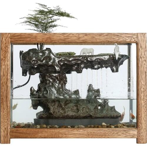 Water Fish Tank Fountain Chinese Style Living Room Home Water Landscape Geomancy Decoration Desktop Office Club Decorations Gift