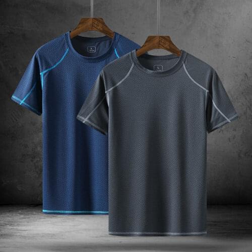 Mens Dry Fit T Shirt Moisture Wicking Athletic Tees Exercise Fitness Activewear Short Sleeves Gym Workout Top 5Xl Men Clothing