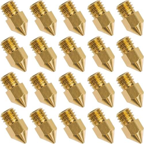 Hot-20 PCS 3D Printer Nozzle 0.4mm MK8 Extruder Head for Creality Cr10