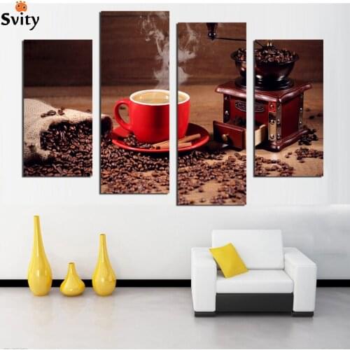 Coffee Decorative Pictures Coffee Beans Wall Canvas Pictures For Home Decor Cuadros Decoracion Infantiles Poster Retro F18892