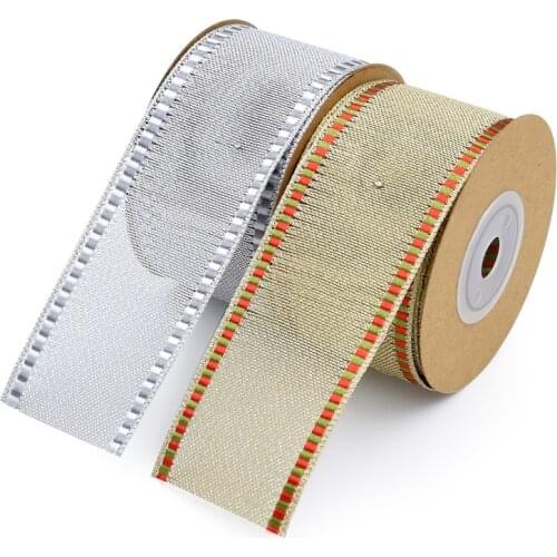 5m/lot) Yarn-dyed Metallic Wire Edge Ribbons for Party Home Decorations DIY Bow Supplies Gift Bouquet Wrapping Ribbons Crafts